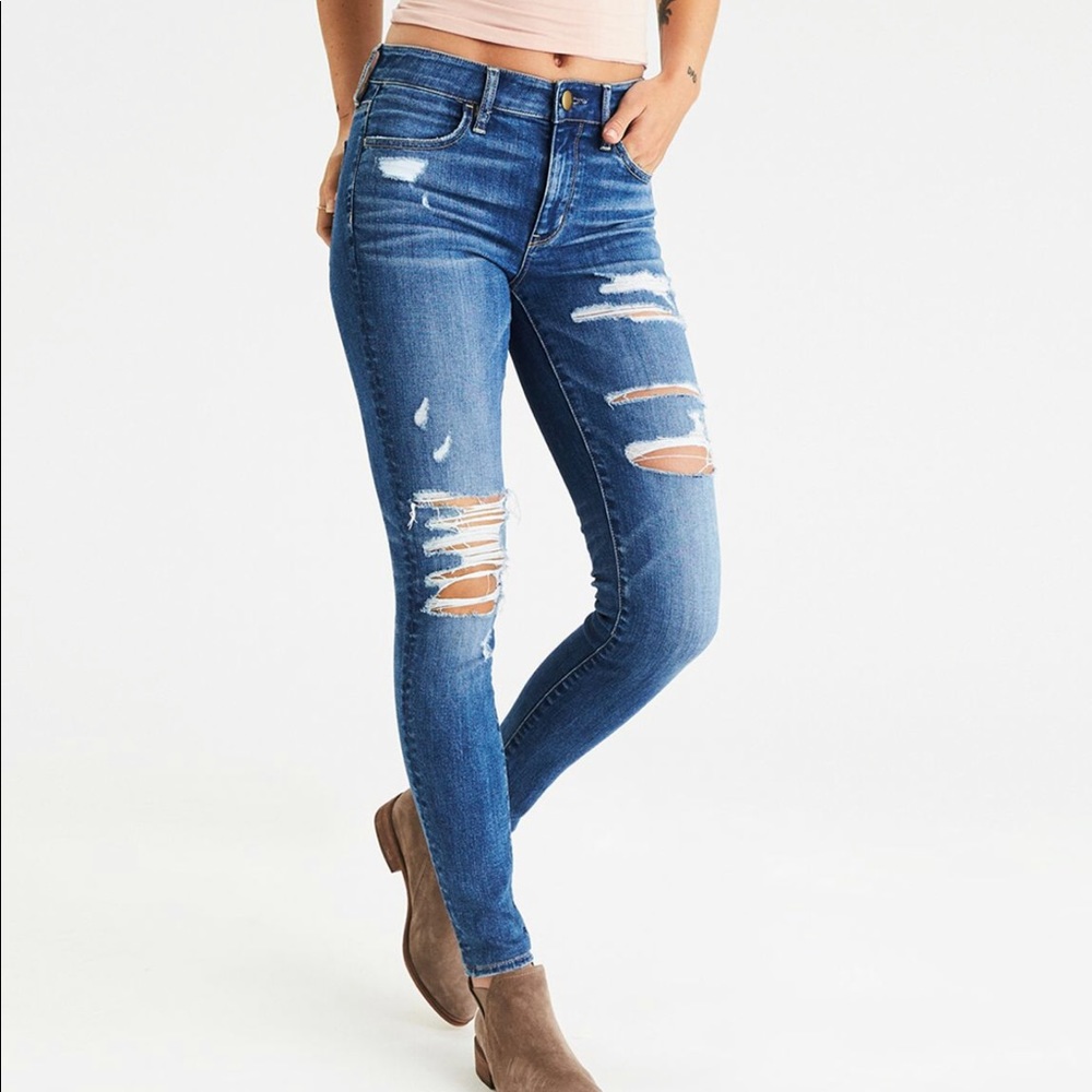 Destroyed high waist jeggings size 10